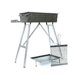 Edelstahlgrill 60x30cm mit Zubehör Schaschlikgrill Holzkohlegrill  Mangal Adana - Bild 1 von 1