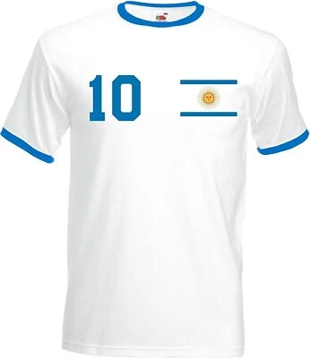 Youth Designz Herren T-Shirt Argentinien mit WUNSCHNAME + NUMMER Trikot WM Logo - Bild 1 von 4