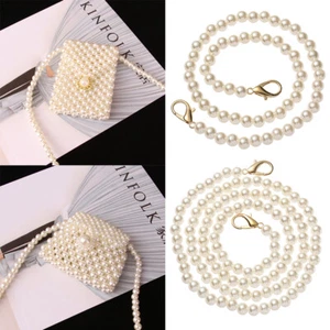 8mm Pearl Strap for Handbag Handles DIY Long Beaded Chain for Shoulder Bag Strap - Picture 1 of 25