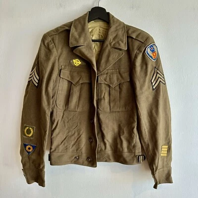 WWII US Army Air Corps Ike Uniform 9th Division Patch Australian Made White Back - Image 1 of 4