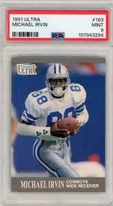 Michael Irvin - Dallas Cowboys - 1991 Fleer Ultra #163 PSA 9 Mint Low Pop 🔥📈🐐 - Picture 1 of 3