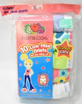 Ropa interior Fruit Of The Loom calzoncillos tiro bajo talla 4 para niña  Foto 1 de 4