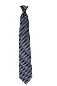 Corbata de hombre a rayas con clip prefabricada negocios bodas fiesta formal - nueva con etiquetas - Imagen 1 de 3