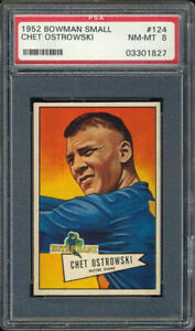 1952 Bowman Small #124 Chet Ostrowski PSA 8 Washington Redskins