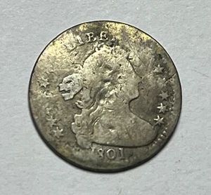 1801 Draped Bust Half Dime 5C - Incredibly Scarce H10C; S007 - Picture 1 of 2