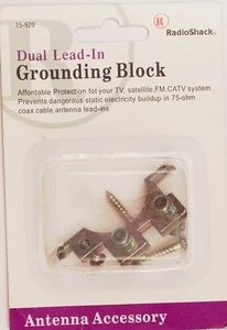 Dual Outdoor Antenna Static Discharge Grounding Block ~ RadioShack 15-920 - Picture 1 of 1