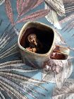 Tasses à café marron vintage avec glaçage goutte à goutte sorcière