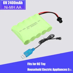 6V 2400mAh Ni-MH AA Battery Pack with SM-2P Plug with charger for RC toys cars - Picture 1 of 6