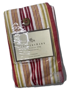 Pottery Barn French Stripe Standard Pillow Sham With Wood Buttons Multi Color - Picture 1 of 6