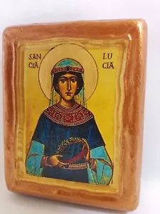 St. Lucia Agia Loukia Santa Lucia seltene Christentum Ikone - Bild 1 von 8