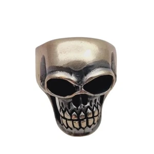 Men’s Vintage Sterling Silver Skull Ring - Bold Statement Piece, Circa 1990 - Picture 1 of 9