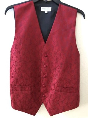 Chaleco Para Hombres Rojo Talla Pequeña Satén Seda Look Ocasión Especial Vittorio Farina Nuevo sin Etiquetas Foto 1 de 4