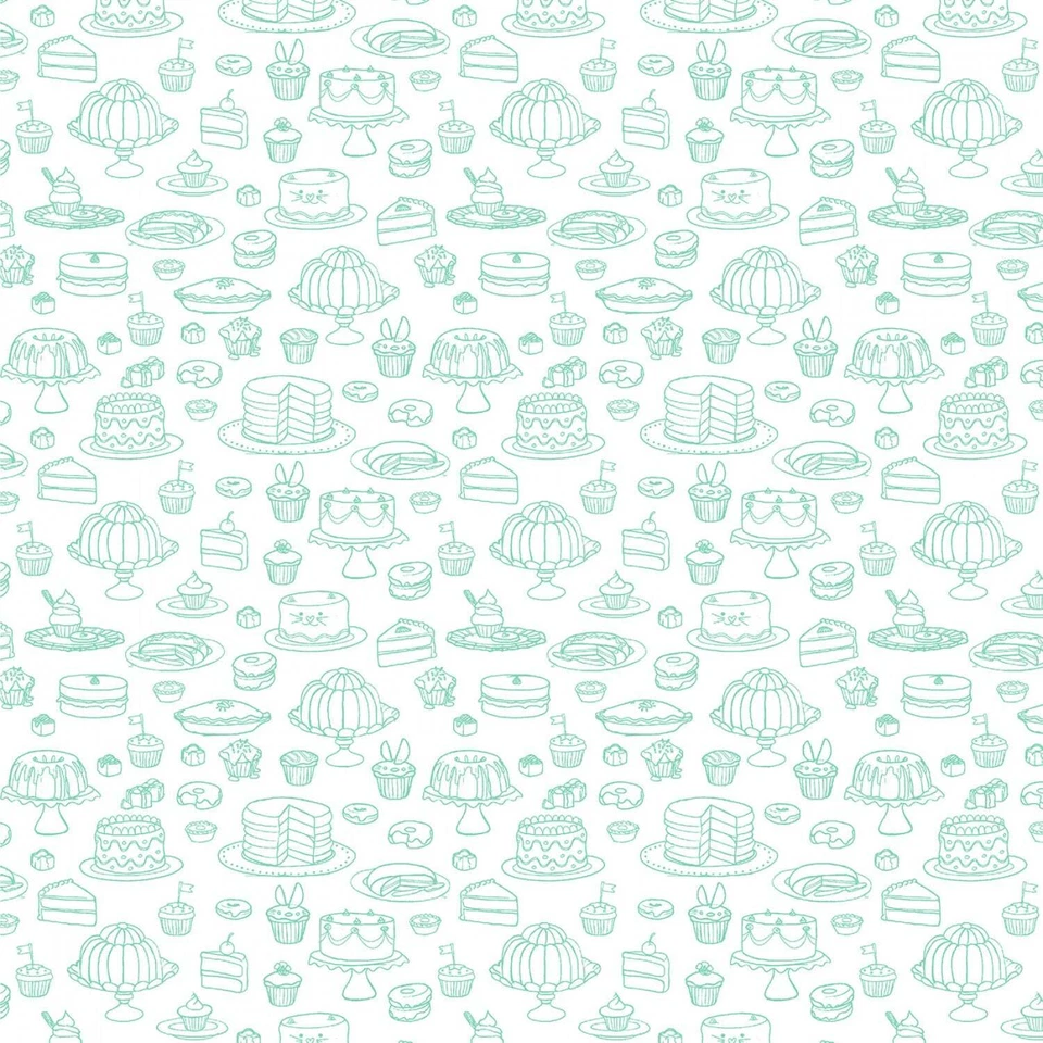 Delicioso Scrummy - Pastelería verde de Belle & Boo para Michael Miller - 1/2 yarda Foto 1 de 1