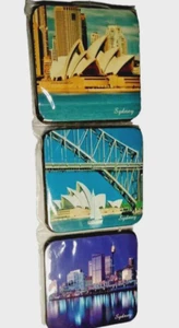 Vintage Silicone Drink Coasters x6 Sydney (Australia) Landmarks Still Sealed - Picture 1 of 8