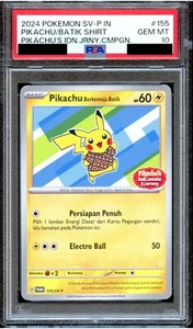 PSA 10 Pikachu Berkemeja Batik 155/SV-P Indonesia Journey Promo Pokemon Card B - Picture 1 of 2