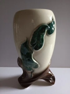 Vintage ROYAL COPLEY VASE MIT FUSS WEINBLÄTTER 7" HOCH ÜBERTOPF - Bild 1 von 3