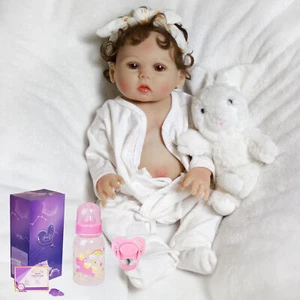 Muñecas bebé recién nacido renacido impermeables muñeca niña realista cuerpo completo vinilo silicona - Imagen 1 de 7