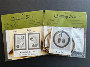 Lot/2 Vtg 1970s Quilling Kits Designs by Malinda-Night Owls and Marmalade & Jam - Picture 1 of 10