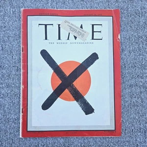Time Magazine August 20, 1945 WWII Japan's Surrender Rising Sun Crossed Out VJ - Imagen 1 de 16