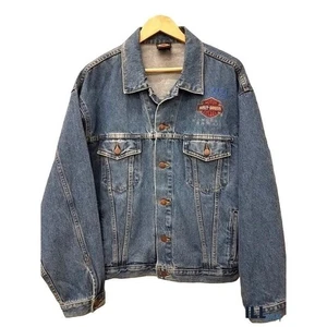 Giacca Harley Davidson uomo Pacifico cotone blu denim ricamato TG. Lg. Usato in ottime condizioni - Foto 1 di 10