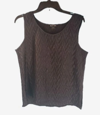 Mujer Talla 14 Texturizado Satén Elegante Sin Mangas Top Cuello Redondo Dana Kay Foto 1 de 4