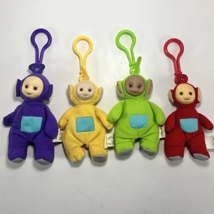 Vintage Teletubbies Plush Bag Clips Burger King Kids Club 1999- Lot Of 4 - Picture 1 of 10