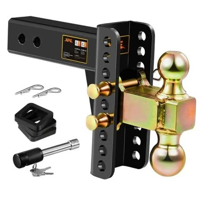 Enganche de remolque ajustable, se adapta a receptor de 2,5 pulgadas, caída/elevación de 6 pulgadas, caída de 2" y 6" Foto 1 de 4