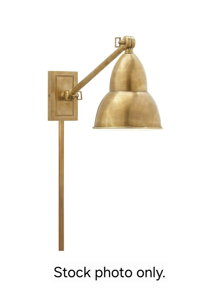 Visual Comfort French Library Single Arm Wall Lamp Handrubbed Brass S2601 - Image 1 of 4