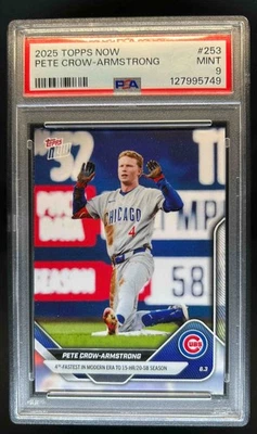 2025 Topps Now Pete Crow-Armstrong #253 Cubs PSA 9 - Image 1 of 2