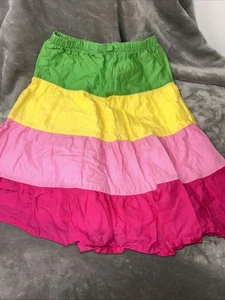EUC Girls 5 Gymboree Long Twirl Colorblock Cotton Skirt Pull-on Stretch Waist - Picture 1 of 4
