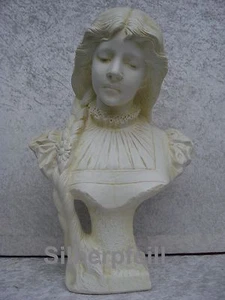 Büste Helena Frauenbüste Kopf Figur Frau Stuckgips Säule Statue Deko Crem 2021 - Picture 1 of 2