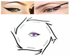 6 in 1 Eyeliner Schablonen für Lidschatten & Augenbrauenkontur - Make-up Hilfe 