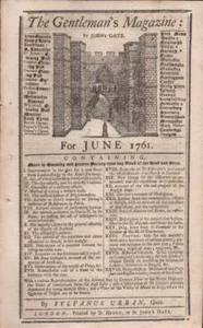 Sylvanus Urban / The Gentleman's Magazine for June 1761 1st Edition Literature - Picture 1 of 1