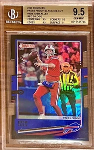 Black 1/1 BGS 9.5 Josh Allen 2020 Donruss Press Proof Die-Cut One of One 1 of 1 - Bild 1 von 2