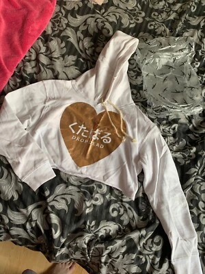 Womans White Drop Dead Crop Hoodie Size Xs Only Been Tried On Comes Woth Bag - Image 1 of 4