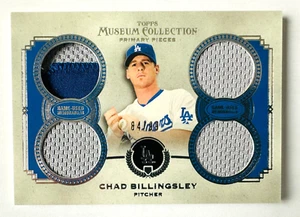 Camiseta Topps Museum Chad Billingsley 2013 parche tarjeta Quad SP #/99 Dodgers - Imagen 1 de 3