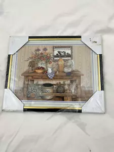 Framed Art Antique Crock Jug Kitchen Table Cow Fruits - NEW 10 X 8 - Picture 1 of 4