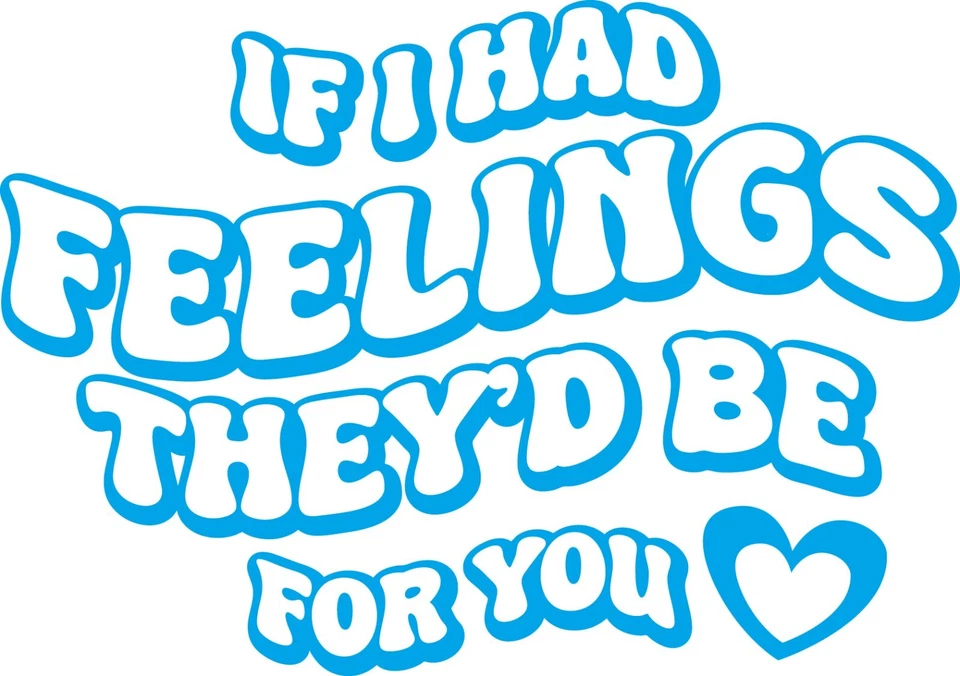 Window Wall Vehicle Valentine If i Had Feelings Type Decal Vinyl Sticker - Image 1 of 1
