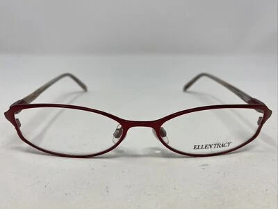 Marco de gafas de borde completo de metal Ellen Tracy CISTEL ROJO CARMESÍ 54-18-140 Z644 Foto 1 de 4