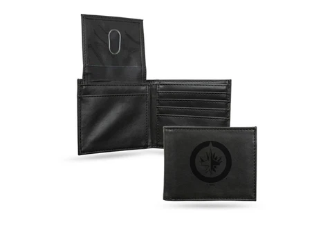 Winnipeg Jets NHL Laser Engraved Black Billfold Wallet Cover
