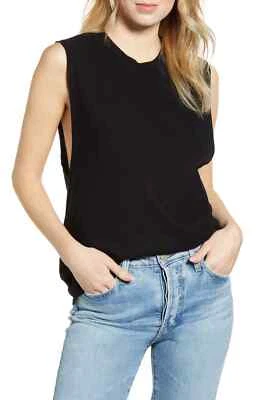 Camiseta sin mangas AG Adriano Goldschmied Zoey negra muscular L6853 para mujer talla pequeña Foto 1 de 4