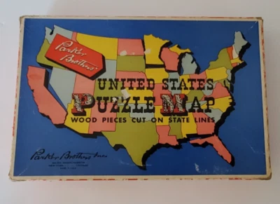 Rompecabezas de madera Parker Brothers 1915 mapa completo en caja/cinta Foto 1 de 4