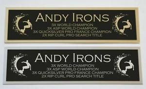 Andy Irons nameplate for signed autographed surf board photo jersey or case - Picture 1 of 2