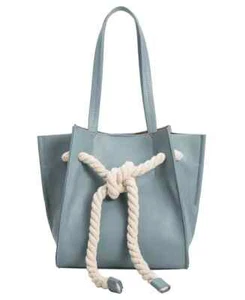 Melie Bianco Monica Mini Structured Top Handle Vegan Tote Shoulder Bag Blue NWT - Picture 1 of 24