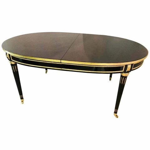 Ebony Maison Jansen Style Dining Table Louis XVI, Hollywood Regency 101-4845 Cover