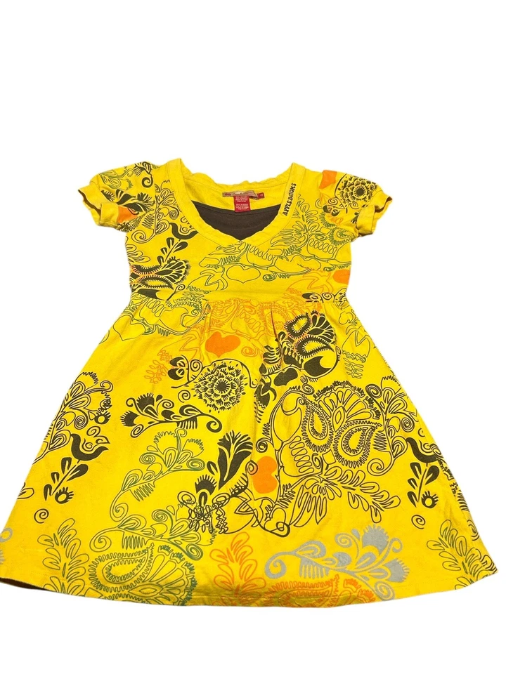 Y2K APPLE BOTTOMS Little Girls Dress Sz Small Yellow/Brown - Image 1 of 4