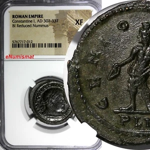 Imperio Romano Constantino I d.C. 307-337 bi Nummus reducido NGC XF (012) - Imagen 1 de 4
