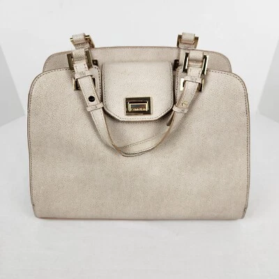 Bolso de hombro de mano Calvin Klein precio de venta sugerido por el fabricante $238 marfil cuero clementino dorado  Foto 1 de 4