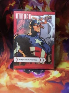 Variante de lona anual Marvel Upper Deck 2022-23 Capt America #14 nuevo casi nuevo raro difícil de encontrar - Imagen 1 de 2
