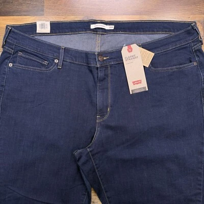 Levis Classic Straight Jeans Womens 24W Mid Rise Stretch Hypersoft New - Image 1 of 4